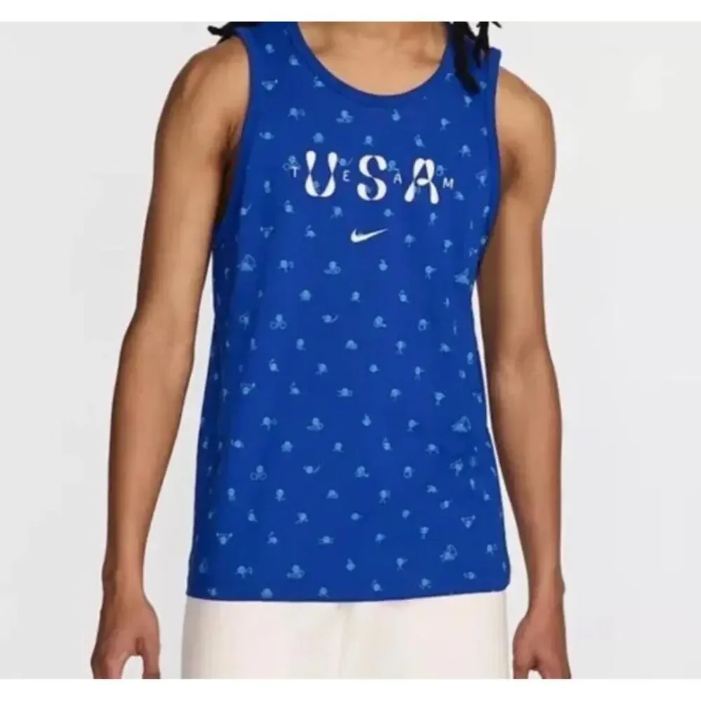 New Nike Team USA Olympic Club Tank Top Vest Blue FN0879 Men’s XL - Picture 3 of 3